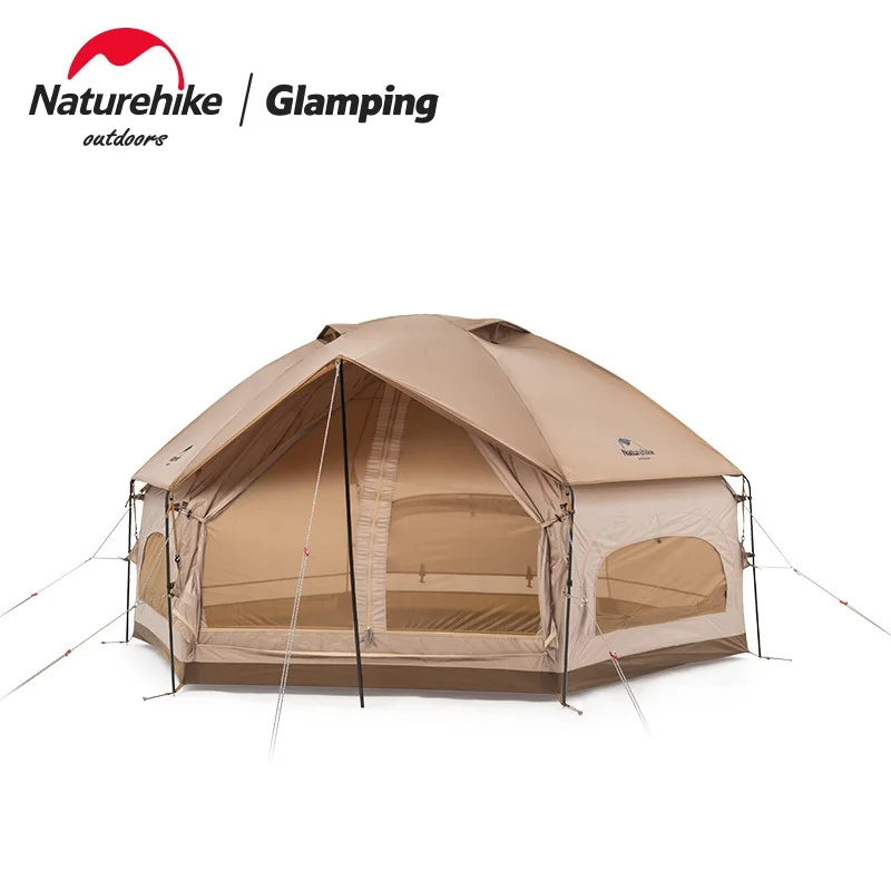 

Naturehike Mg Hexagonal Tent One-piece Bracket One Door Three Windows 3-4 People Outdoor Camping Waterproof Tent NH21ZP001