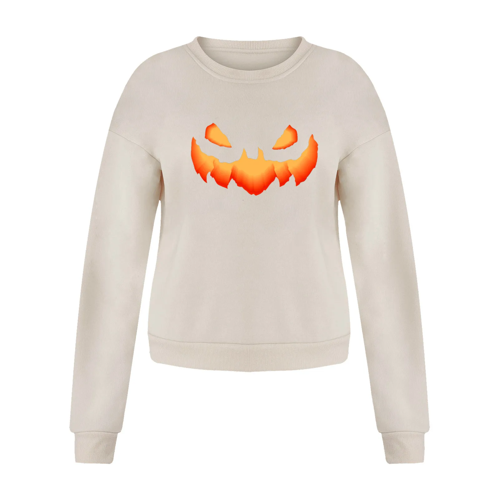 

Funny Pumpkin Grimace Print Women Sweatshirts Long Sleeve Pullovers Femme Sweatshirt Halloween Party Tops Gothic Sweat Capuche