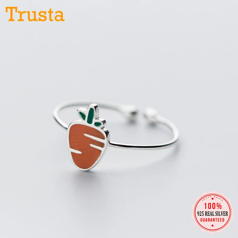 Женское кольцо с морковью Trustdavis серебряное из 100% серебра 925 пробы свадебное