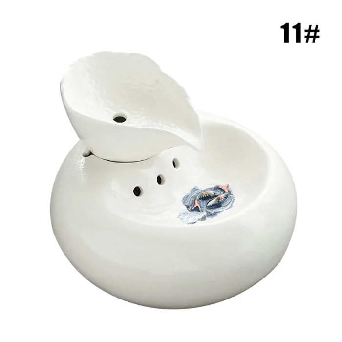 Cat Ceramic Water Fountain Automatic Pet Drinking Fountain Quiet Electric Automatic Circulation System Water Dispenser P7Ding