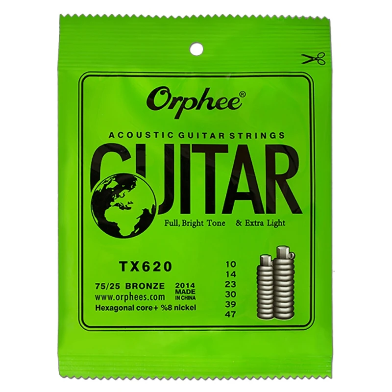 Dropship-Orphee 10 Set 6Pcs/Set Guitar String Super Light Acoustic Strings | Спорт и развлечения