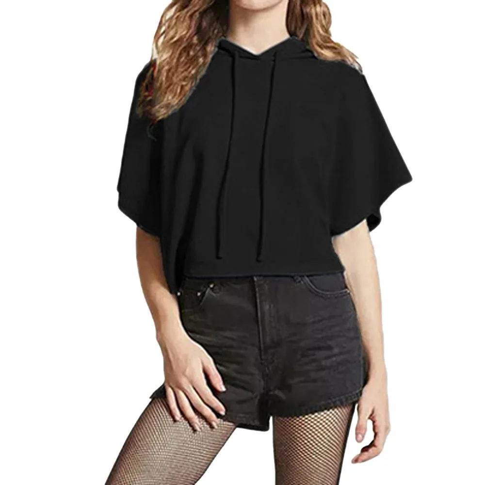 Женская мода с буквенным принтом на шнурке розовый Капюшоном Повседневный Топ