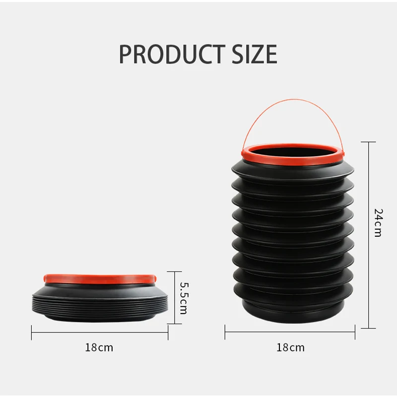 Автомобильное складное ведро 4 л многофункциональное выдвижное для рыбалки воды
