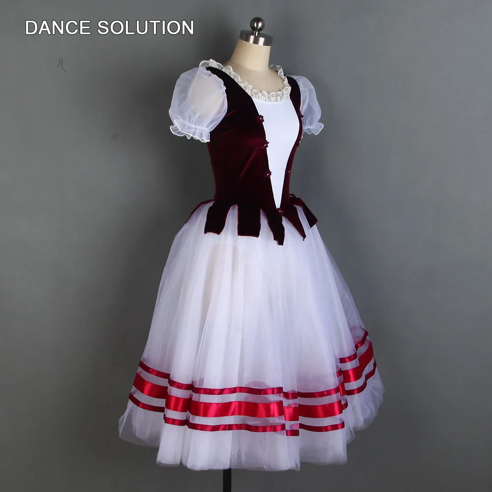Бургундия Жизель танцевальный костюм пышные рукава балетное танцевальное