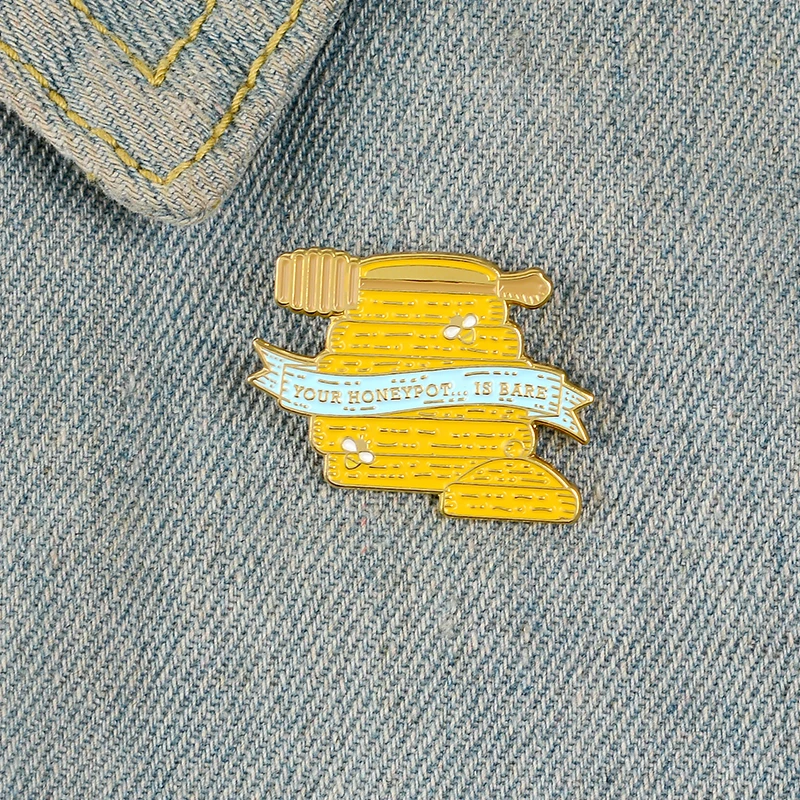 Медовые банки Мультяшные эмалированные булавки пчела милые желтые Броши для