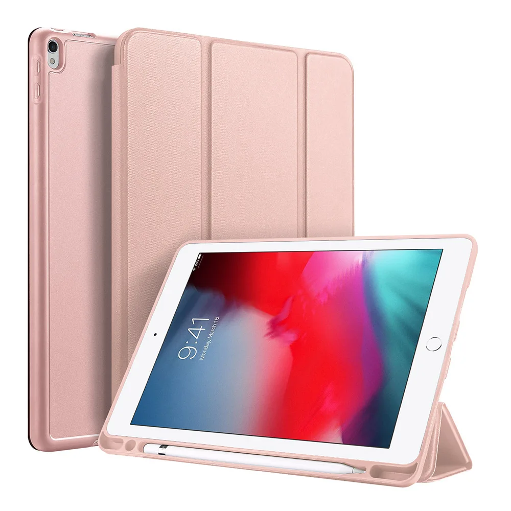Флип-чехол для Apple iPad Air и iPad Pro 10," из искусственной кожи, чехол для планшета с функцией автоматического сна/пробуждения - Цвет: pink