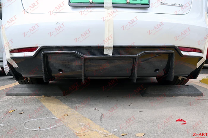 Z-ART для Tesla модель 3 задний диффузор из углеродного волокна модель 3 в задняя Губка из углеродного волокна для Tesla модель 3 задний подбородок из углеродного волокна