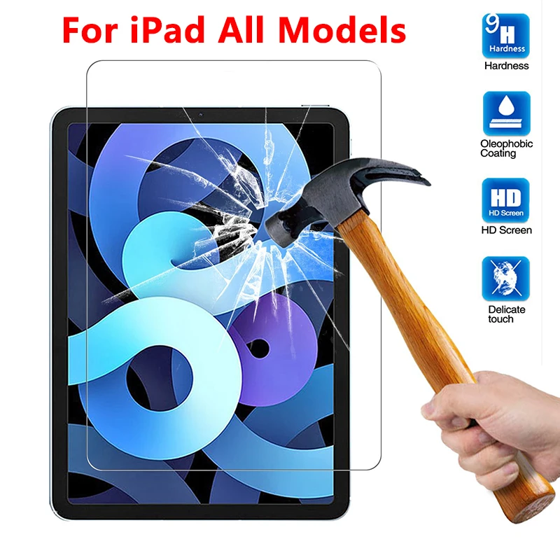 Закаленное стекло для iPad Mini 5 Air 2 3 4 2020 7-го поколения Защита экрана iPed Pro 11 10 9 7 1-3
