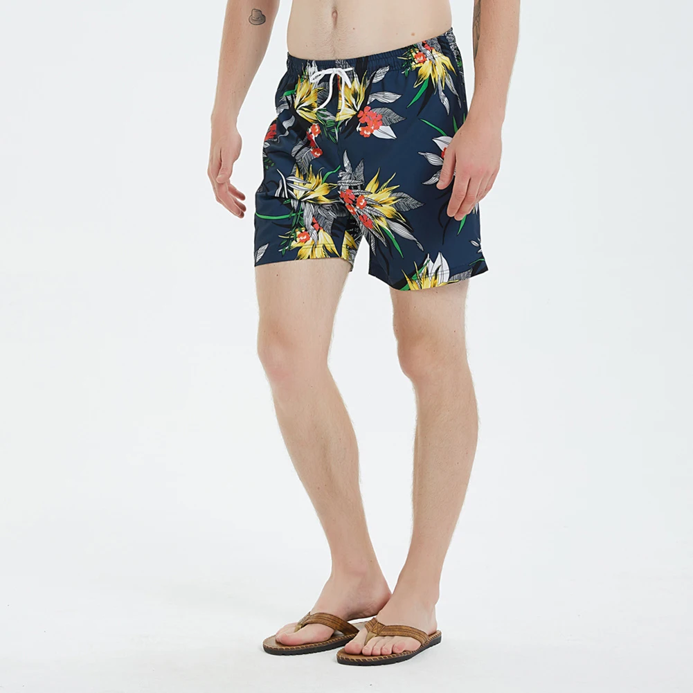 Летние мужские шорты для отдыха с цветочными листьями быстросохнущие дышащие