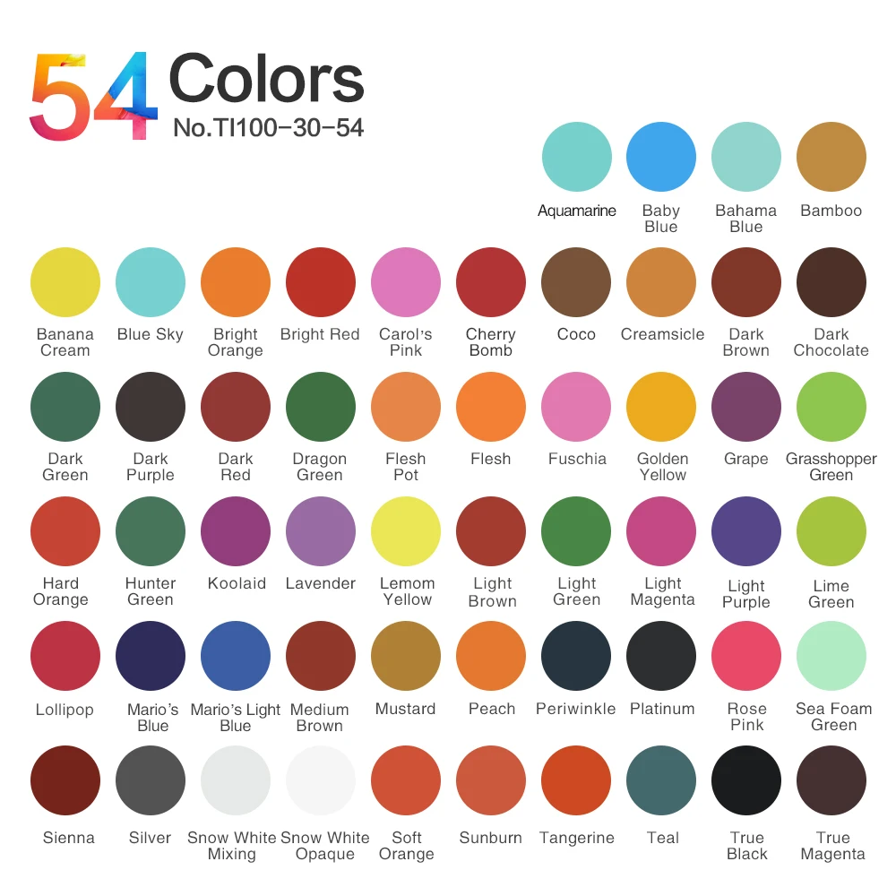 Профессиональные чернила для татуировок 30 мл набор 54 цветов 1 унция мл/бутылка