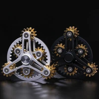delicateness gear hand spinner all copper fidget spinner nine teeth linkage edc metal alloy spinner focus toys stress relief