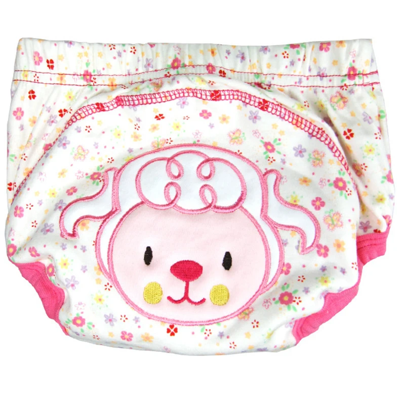 

Baby Diaper Cloth Cover Three-Layer Training Pants Embroidered Pull Up Diaper Cotton Cute Animal Big Elastic Waterproof Panties