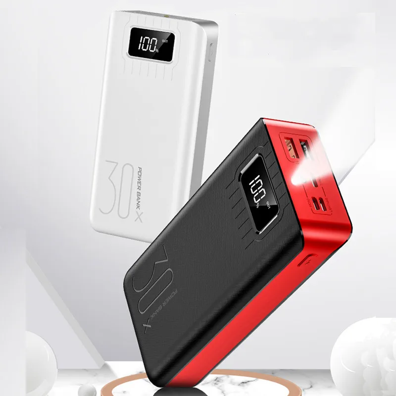 18650 Внешний аккумулятор 30000 мАч Внешний аккумулятор 2 USB QC Быстрая Зарядка Внешний аккумулятор светодиодный дисплей портативное зарядное устройство для телефона для Xiaomi