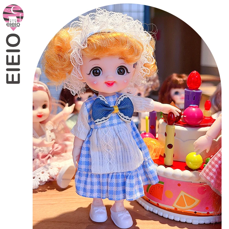 

EIEIO BjD 16CM Doll 13 Movable Joints Casual Fashion Princess Clothes Suit Accessories Decoration Multicolor Hair Girl Gift Toy