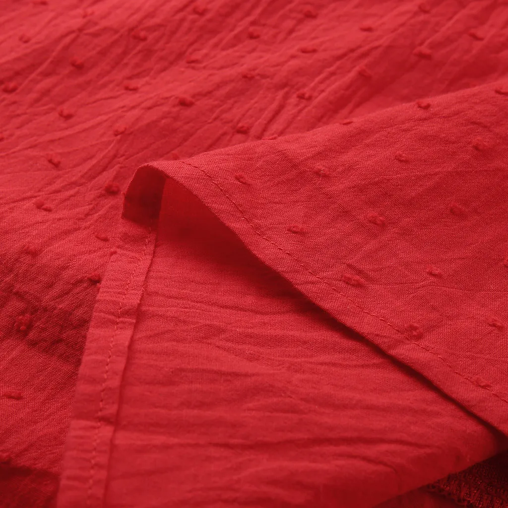 

Women Loose Summer Dress Dot Jacquard Casual Plain Ruffle Short Sleeve Mini Dresses Sexy Swing Party Dress Vestidos Robe Femme