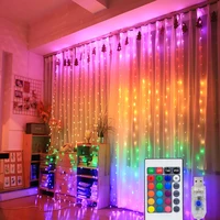 christmas bedroom decor new rgb 16 color changing curtain fairy light remote control holiday decoration for home garland navidad