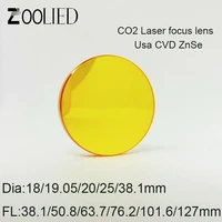 usa cvd znse focus lens dia 18 19 05 20 25 38 1mm fl38 1 50 8 63 7 76 2 101 6 127mm for laser engraving cutting machine