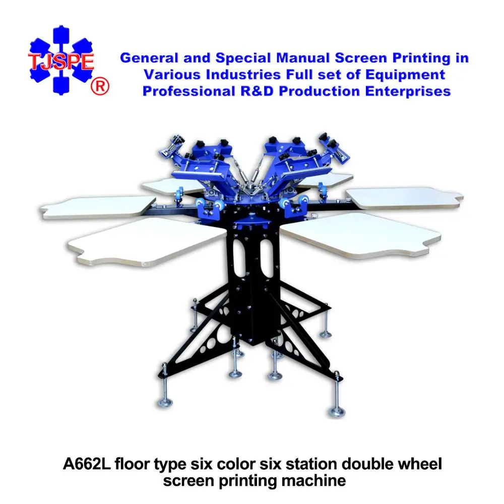 006438 SPEA662L шесть цветов станций двойное колесо трафаретная печатная машина