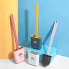 Мультяшные инструменты для чистки туалета и ванной, силиконовая щетка для унитаза с держателем для туалетной щетки, Необычные чистящие инструменты