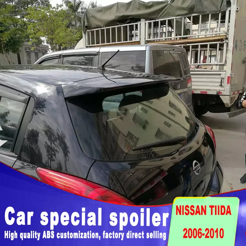 Высококачественный задний спойлер из АБС пластика для Nissan Tiida на заднее стекло