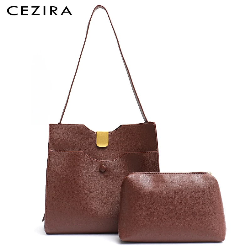 CEZIRA Женская модная веганская кожаная сумка на плечо роскошный портфель