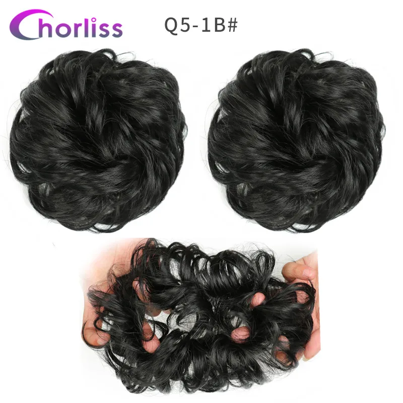 Синтетические кудрявые резинки для волос шиньон для женщин Chorliss Hair wrap Rope головной убор натуральный блонд коричневый поддельные волосы булочки аксессуары