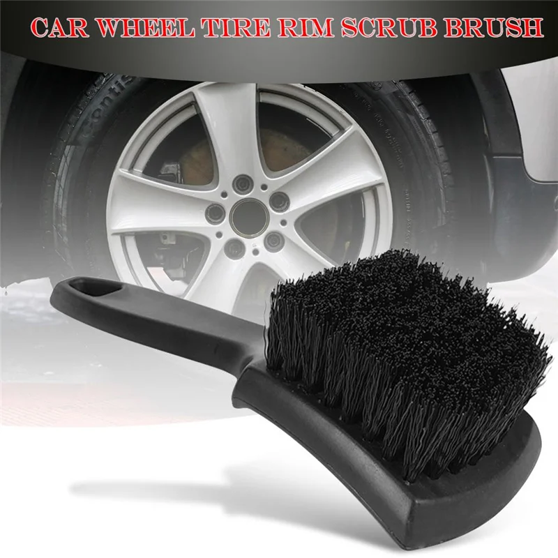 

Car Wheel Tire Rim Scrub Brush Auto Detailing Brush Black Multifunctional Wheel Rim Feet Cleaning Brush Tool Car Tire Cleaning