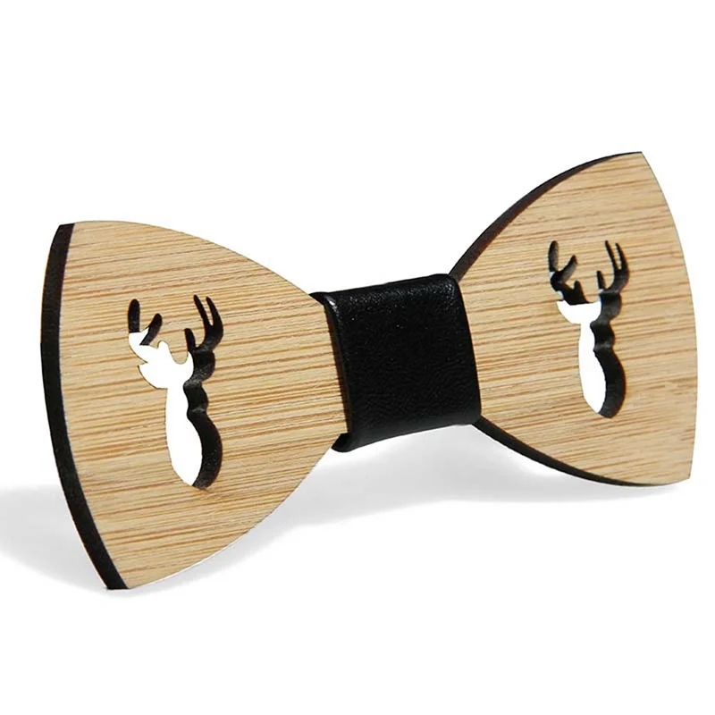 

Mens Bow Tie Accessory Wedding Party Christmas Gifts Bamboo Wood Bowtie Neck Wear for Men Women cravat deer