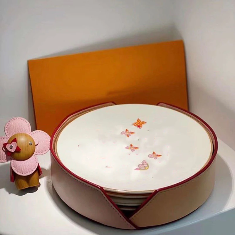 

4cup 4 plate Ceramic Plate Breakfast Beef Dishes Cartoon Cute Dessert Dish Fruit Snack Plate Animal Dish Dinnerware Set