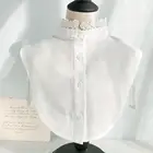 Женская хлопковая кружевная блузка с ложным воротником, винтажная Съемная рубашка с воротником для мужчин и женщин, блузка с ложным воротником и лацканами, Топ