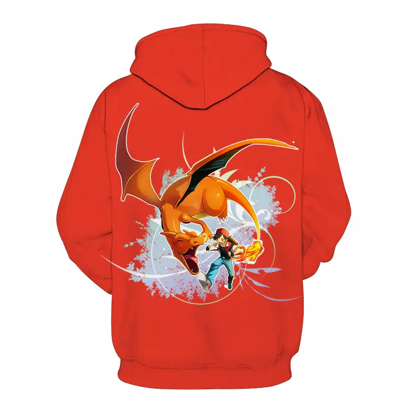 Огнедышащий дракон Покемон толстовки мужские 3D принт Толстовка Kawaii Пуловер