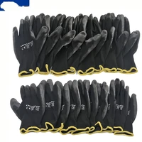 10 pairs pu nitrile safety coating nylon cotton work gloves palm coated gloves mechanic working gloves have ce en388