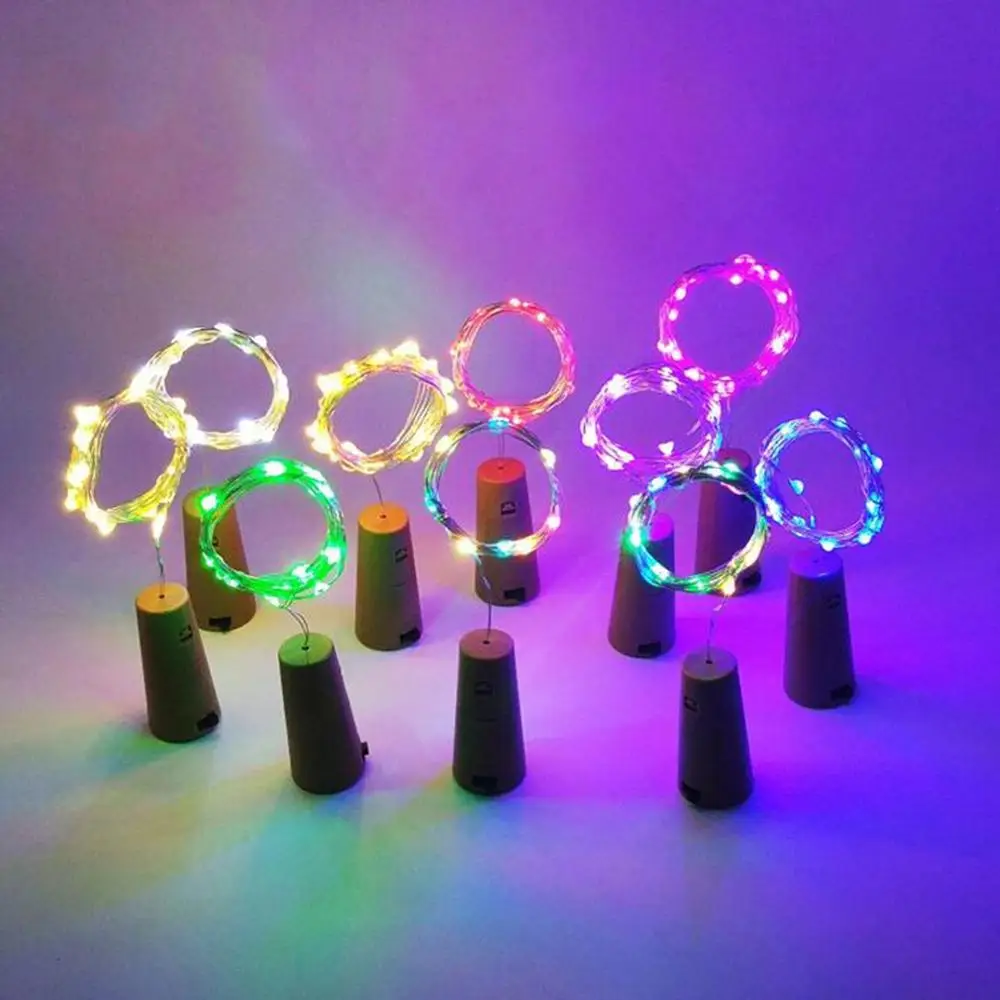

LED Wine Bottle Lights 2M 20LEDs Cork Shapes Copper Wire Colorful Mini String Lights For Indoor Outdoor Wedding Christmas Lights