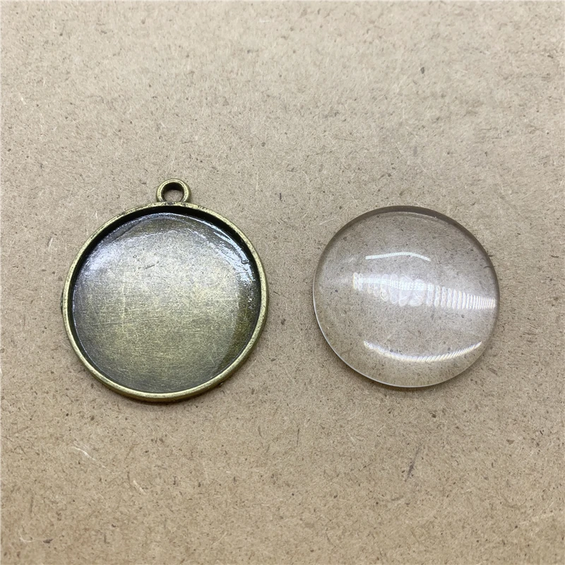 10 шт. круглые прозрачные стеклянные кабошоны с плоской задней поверхностью