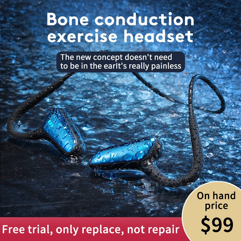 

Bone conduction Concept Bluetooth-compatible IPX5 Waterproof Wireless Earphone Running Headset with Mic for iPhone Xiaomi Huawei