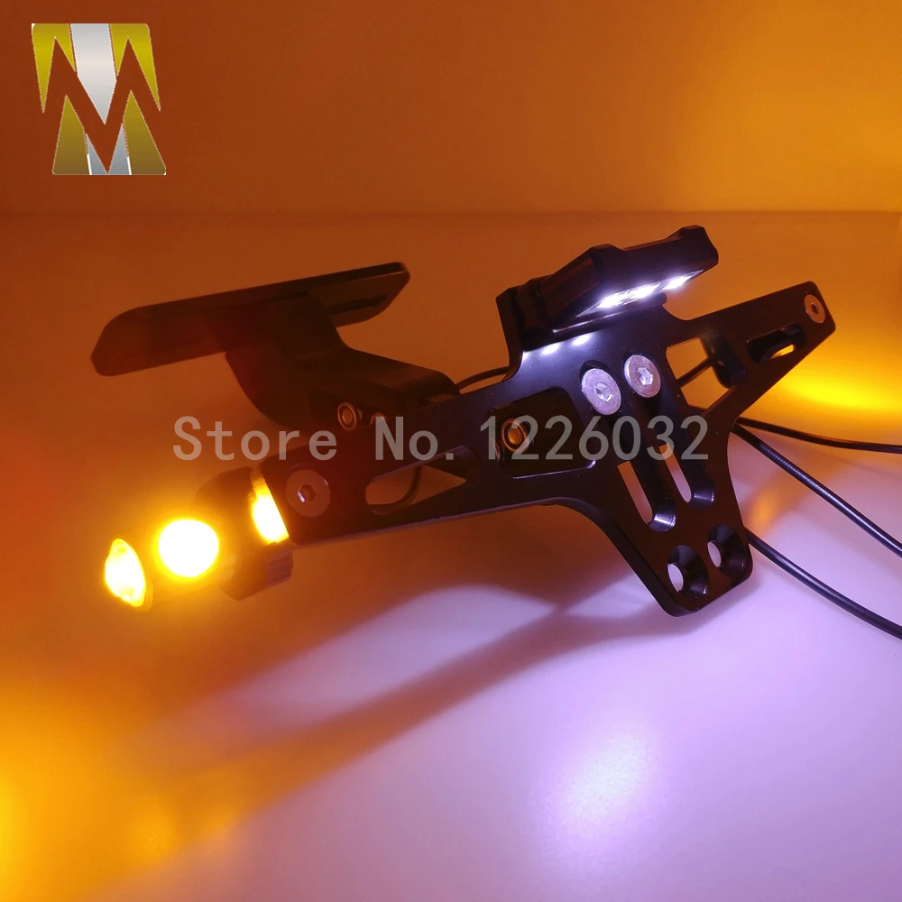 Мотоцикл хвост регулируемый угол номерной знак держатель рамка Кронштейн со