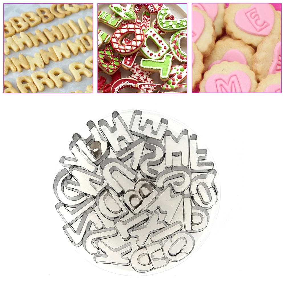 26 шт./компл. алфавит для нарезки печенья в виде пресс форм Нержавеющая сталь
