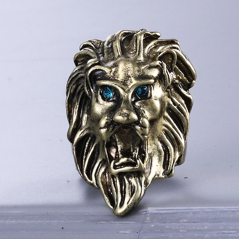 Модные ювелирные изделия винтажное очаровательное кольцо с головой льва для