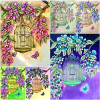 diamond painting embroidery flower birdcage diy 5d full drill butterfly cross stitch kits rhinestone art picture home decor gift