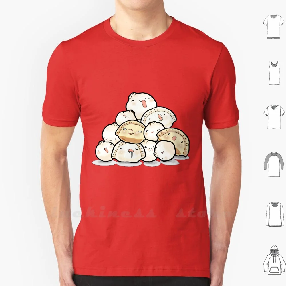 

Футболка с принтом пельменей вечерние, хлопковая Футболка большого размера 6xl, новинка, крутая футболка с рисунком еды на пару, булочка, жаре...