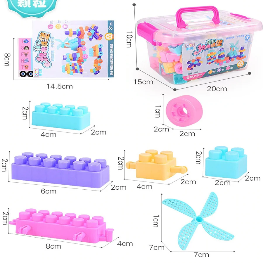 

Building Blocks Children Toys Assembly Plastic Blocks Large Particles Creative Enlightenment Educatonal DIY Toys