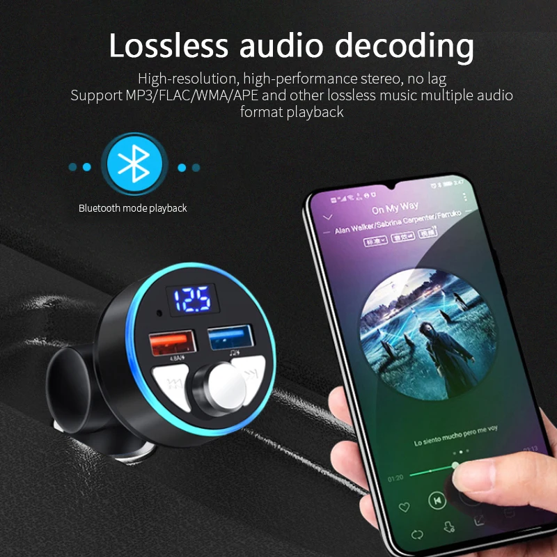 Автомобильное зарядное устройство с Bluetooth 5 0 автомобильный FM-трансмиттер