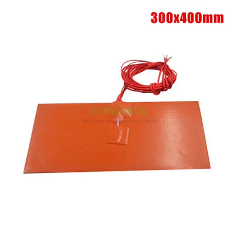 

300x400mm 400W 600W 700W 750W 1000W 3D Printer Heat Bed Silicone Rubber Heater 300*400mm Electric Heating Pad