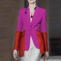 vonda vintage women autumn suit blazer femme casual long sleeve button color matching coat street kaftan baggy blazer oversized