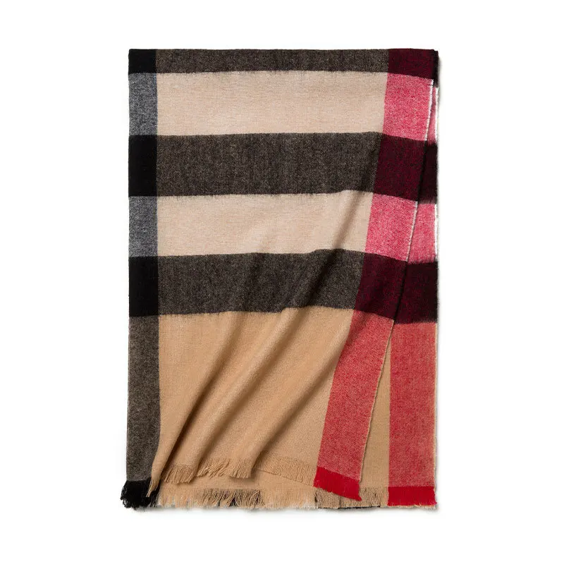 

Worsted Type 2021 Women 100% Wool Scarf Shawl High Quality Ladies Winter Blanket Scarves Cape Foulard 200x70cm