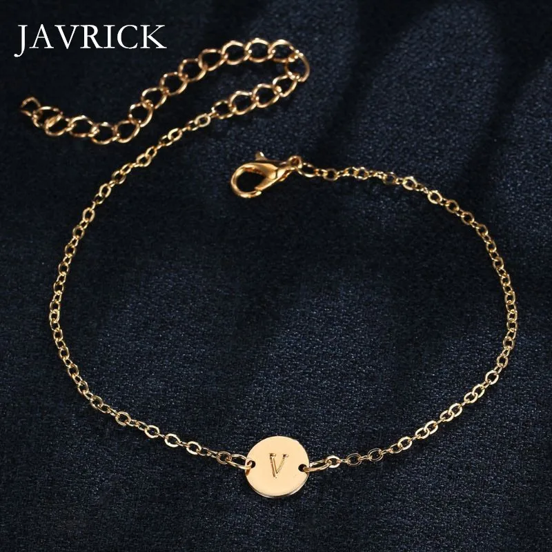 Браслет с буквами алфавита оригинальный браслет дисками индивидуальный золотой