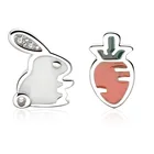 Hemiston 925 пробы Серебряные серьги для девочек с милым кроликом; Асимметричная морковь серьги