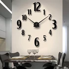 Большие настенные часы кварцевые часы reloj de pared 3D DIY большие декоративные кухонные часы акриловые зеркальные наклейки настенные часы домашний декор