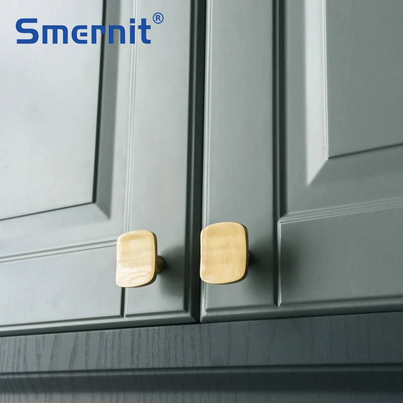 Латунные дверные ручки простые золотые для мебели кухонного шкафа ящика