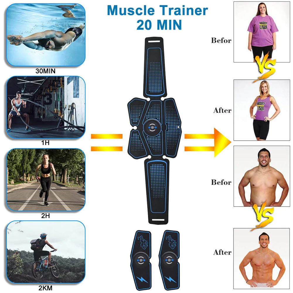 Abdominal Muscle Stimulator Home Gym Total ABS Fitness Equipment Training Gear Muscles Press Simulator Muscle Training Apparatus images - 6